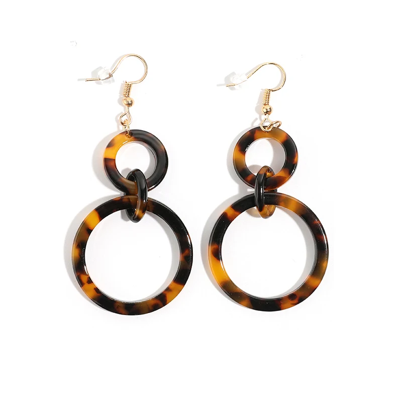 Большие двойные круглые геометрические массивные Висячие серьги для женщин