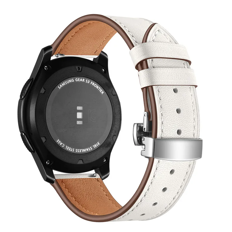 Кожаный ремешок для часов samsung gear S3 Frontier/Classic Galaxy 46 мм ремешок Бабочка Пряжка 22 мм ремешок для замены запястья