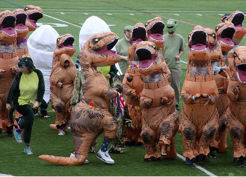 JYZCOS динозавр T REX надувной костюм для женщин и мужчин Детский карнавальный костюм для Хэллоуина карнавальный костюм талисман вечерние Purim костюм