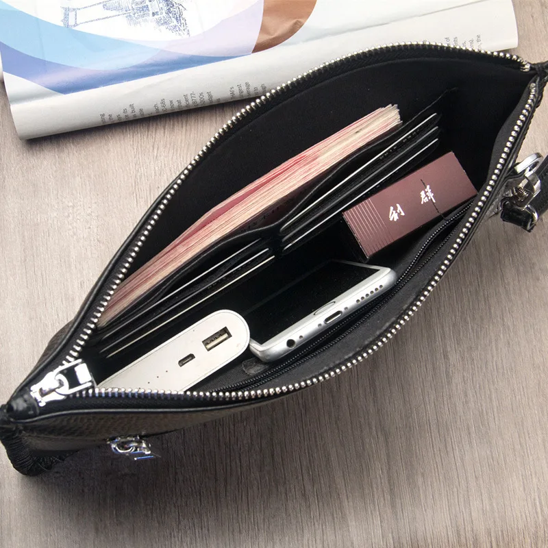 Кошелек Baellerry мужской из натуральной воловьей кожи высокого качества на молнии