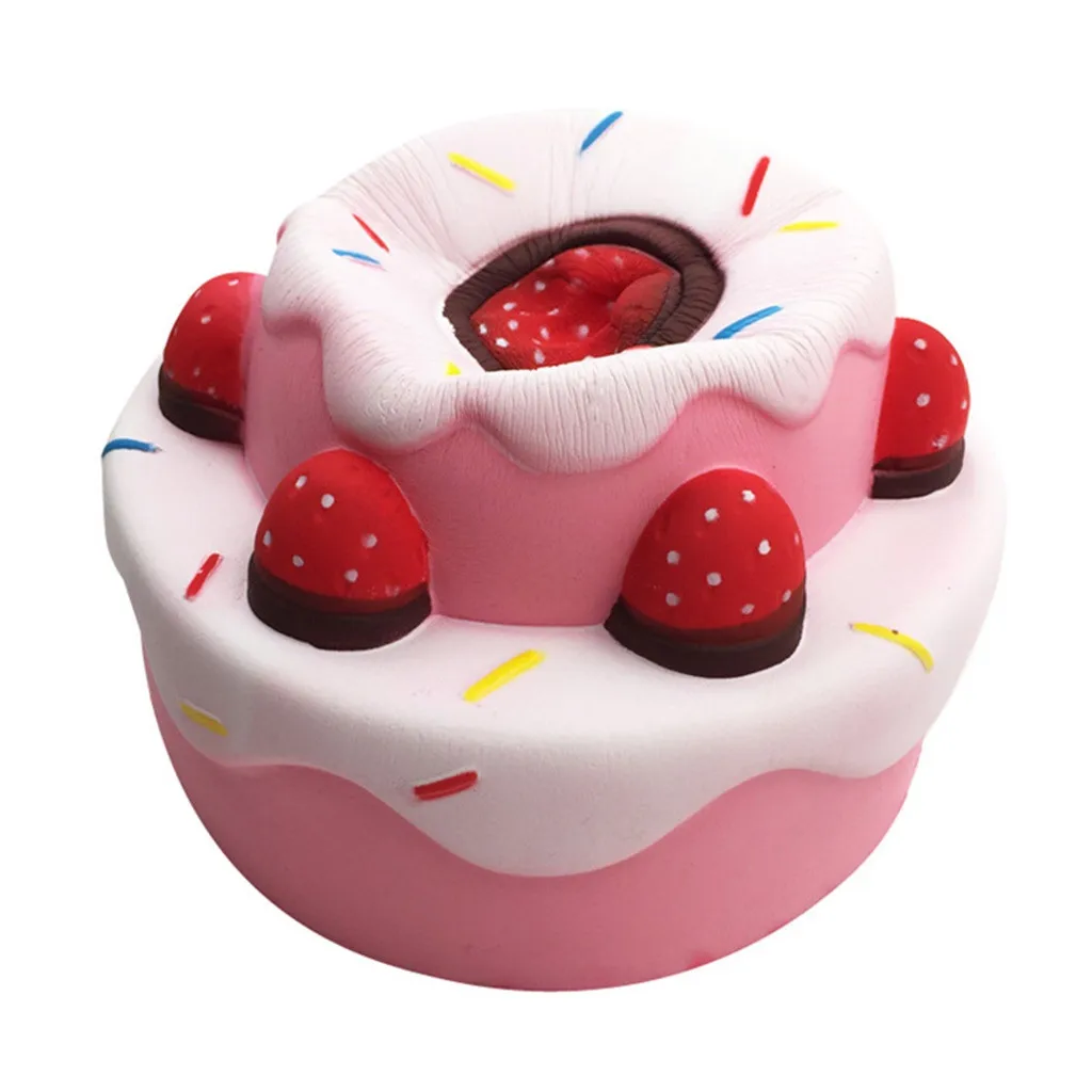 Сквиши Kawaii супер клубничный торт игрушка медленно Восстанавливающий форму крем