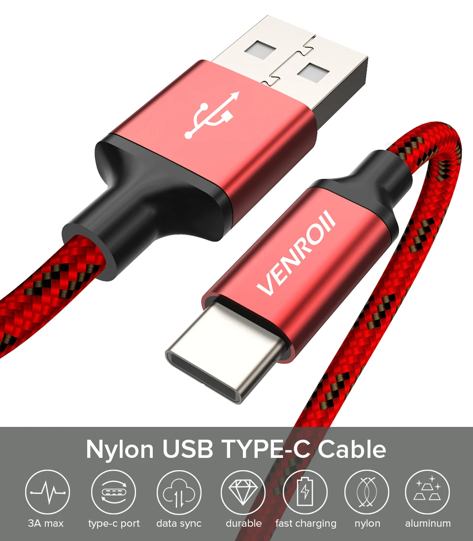 3 А usb type-C кабель 2 м 3 м 5 м кабель для быстрой зарядки для samsung S10 S9 S8 зарядное устройство для мобильного телефона USB-C type-C провод для huawei LG