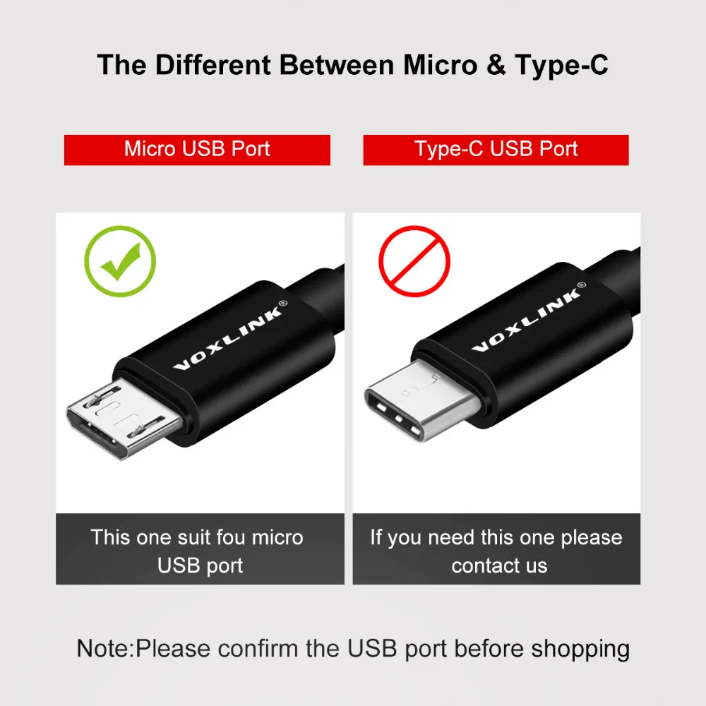 Кабель Micro USB VOXLINK 5 шт. в упаковке В 2 4 А usb кабель для зарядки мобильного телефона