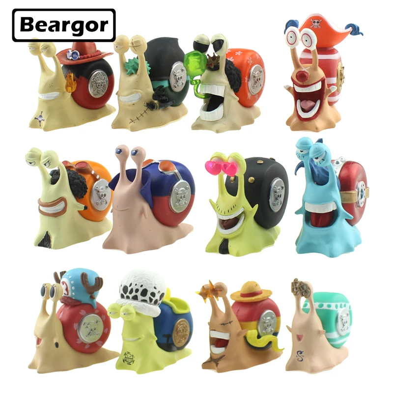 12 шт. милый 3 &quotone piece Den Mushi Luffy Zoro Nami Law Ace Sanji Franky и т. д. 8 см ПВХ фигурка модель куклы