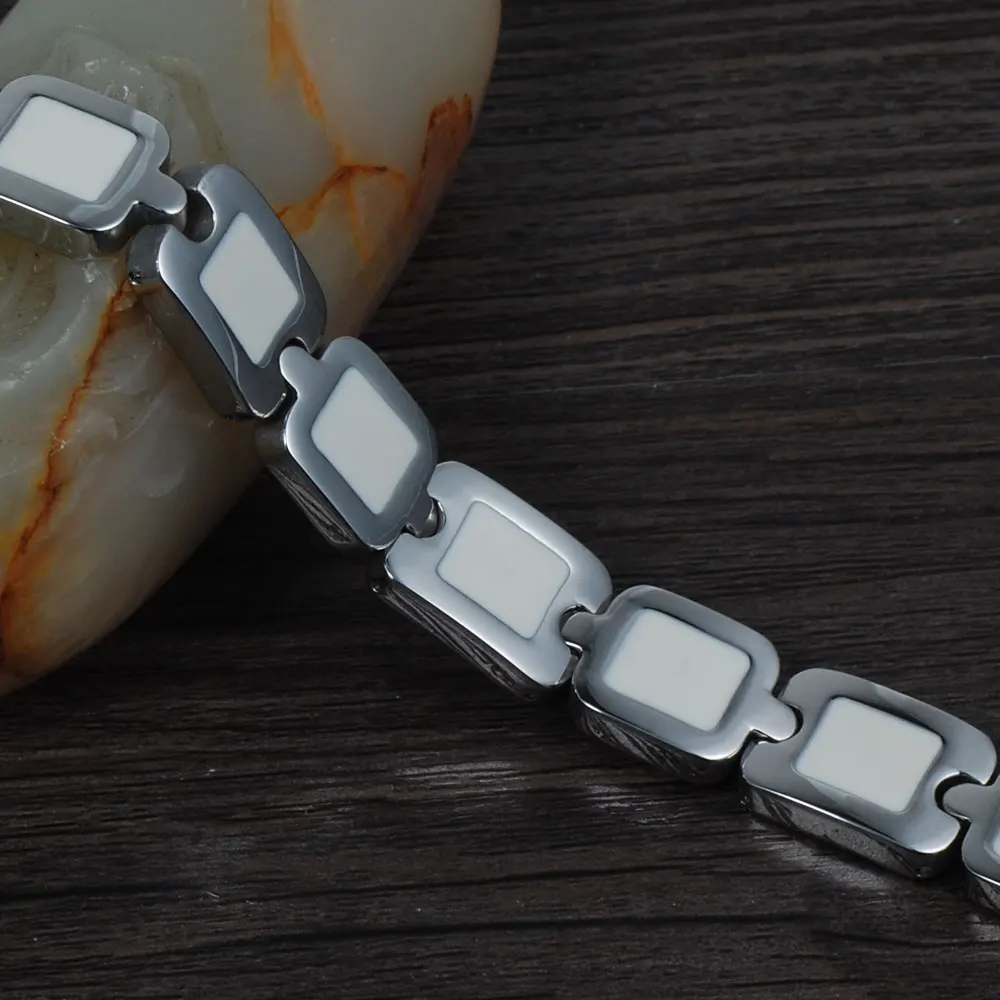 Wollet Ювелирные изделия Белый Синий Черный корпус из нержавеющей стали браслет для