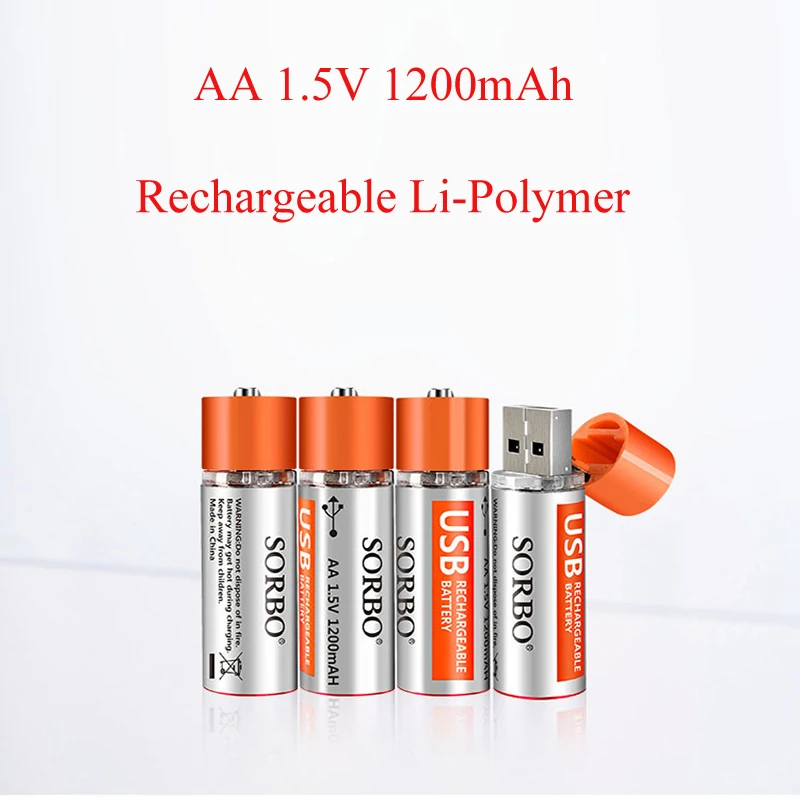 Литиевый аккумулятор SORAVESS 1 5 В AA Lipo 1200 мА · ч перезаряжаемые 2 батареи с зарядным