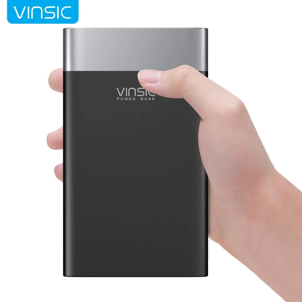 Vinsic 20000 мАч QC3.0 Quick Charge Мощность банк 2.4A внешний Батарея Зарядное устройство Тип C