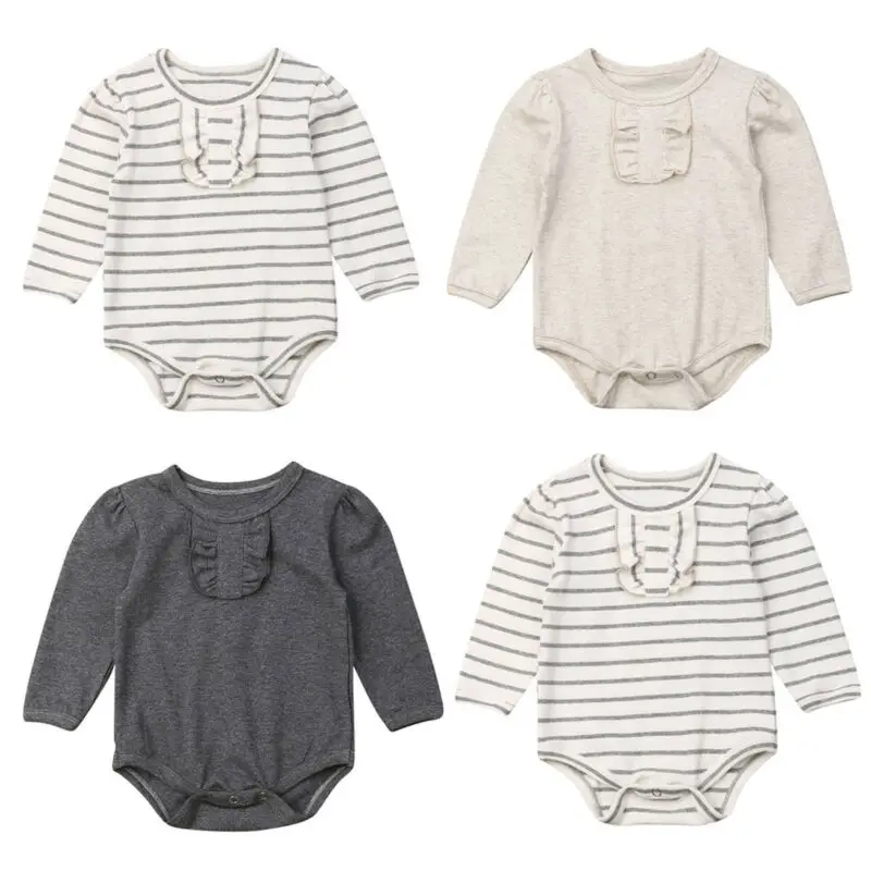 3PCS Newborn Infant Baby Girl Clothes Romper Long Sleeve Jumpsuit Autumn Outfit 0-18M | Мать и ребенок