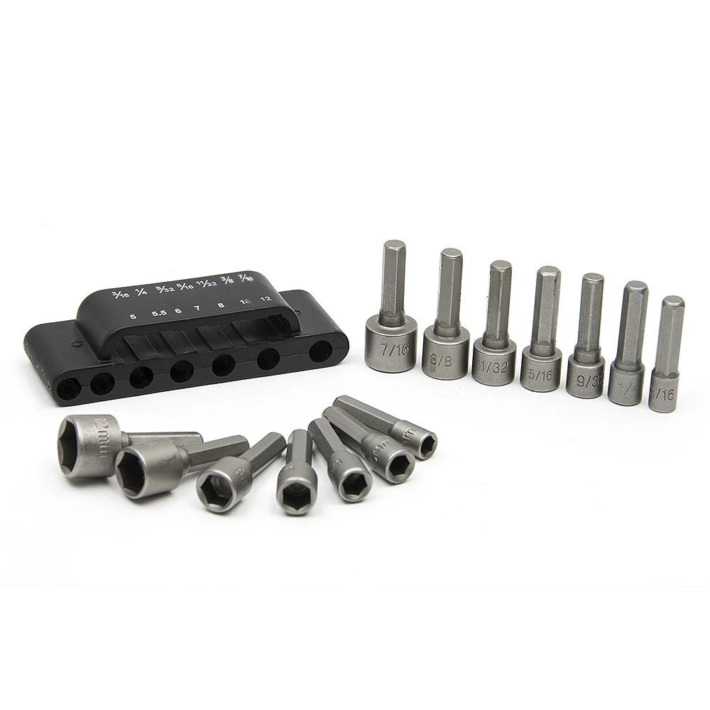 14 шт. Мощность Гайка Драйвер набор черный чехол с двойным метрической и
