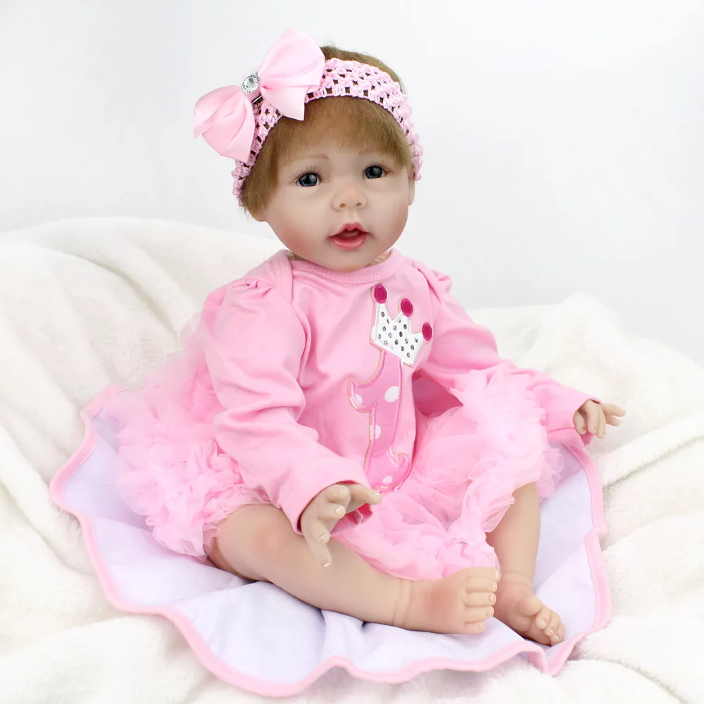 Silicone Reborn Doll Baby Princess Babies Vinyl Girl Gift 55cm 22 inch christmas Decoration Fashion Kids Red cute doll baby | Игрушки и