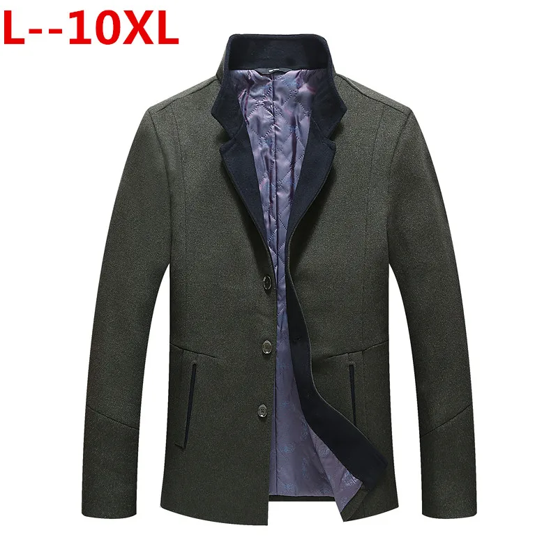 10XL 8XL 6X2018 осенне зимнее Новое модное деловое повседневное тонкое шерстяное