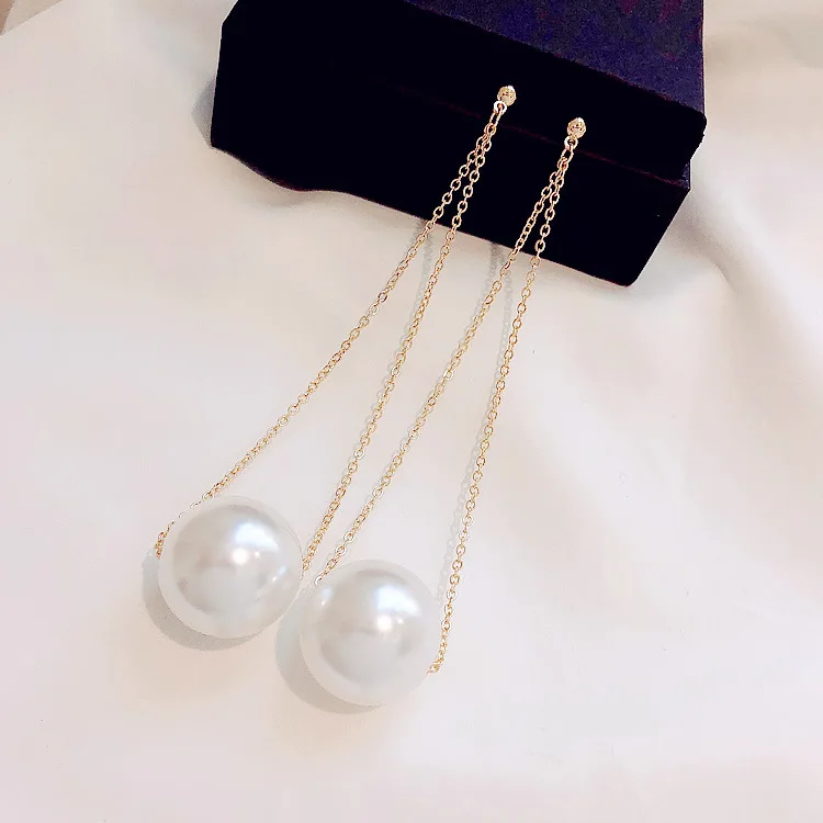 Новая женская большая имитация жемчуга длинный V стиль кисточкой Высокое