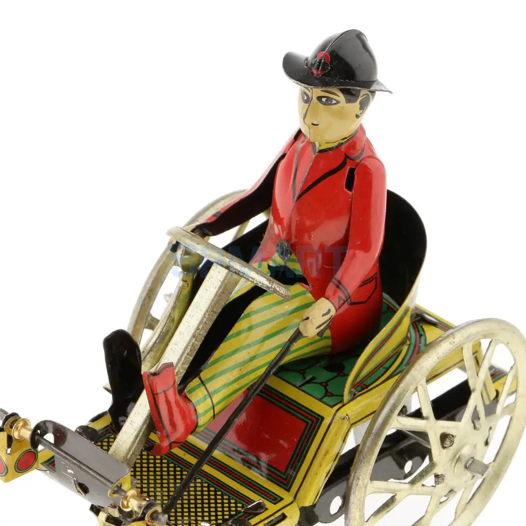 Ретро джентльмен езда модель мотоцикла с коляской ветер-вверх заводные