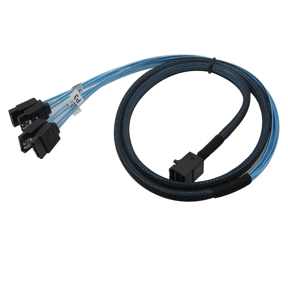 SFF-8643 SFF 8643 to 4 SATA fan out cable Host target 1m |