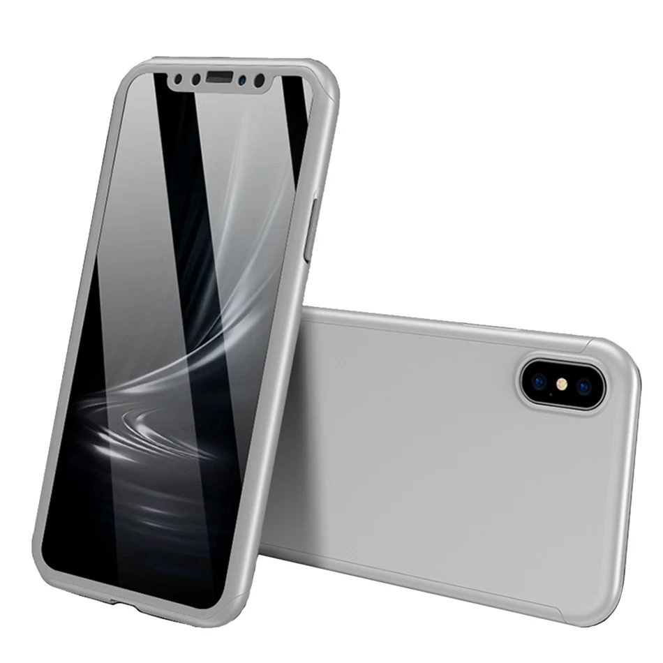 CASEIER 360 Полное покрытие чехол для samsung Calaxy A7 10 S9 S8 Plus Прозрачный чехол для телефона для samsung S7 Note 8 9 J4 J6 A5 A8 крышка - Цвет: silver