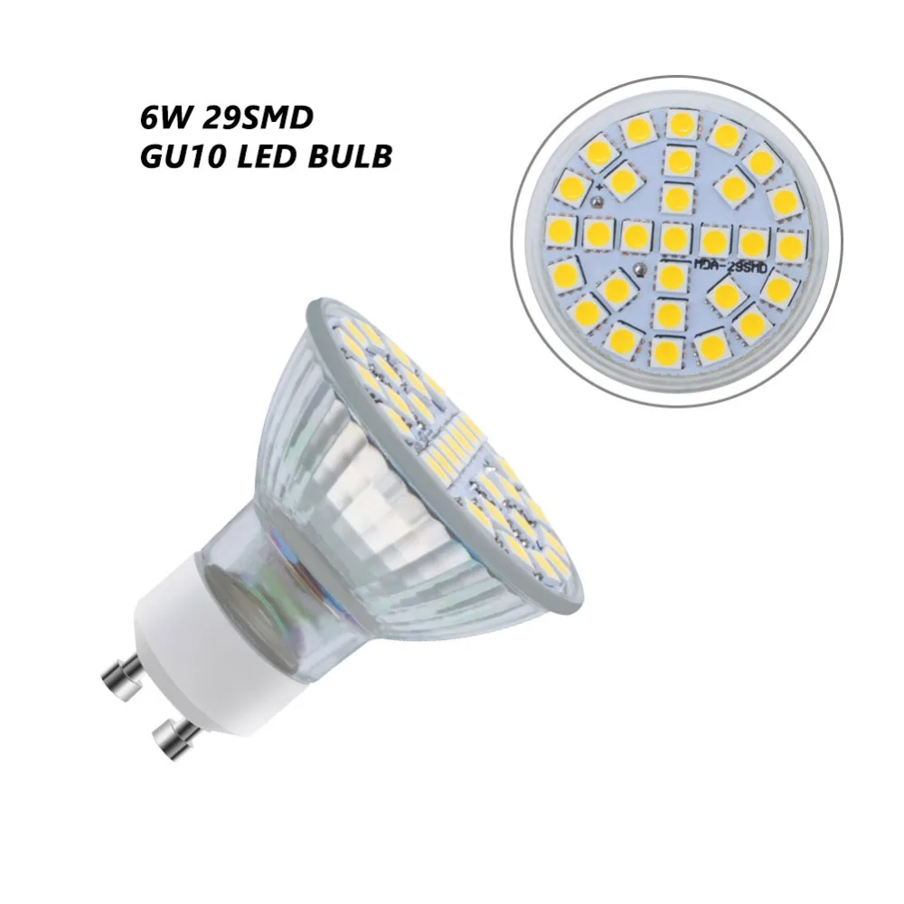 100 шт./лот Светодиодная лампа точечного света GU10 Led AC220V 110V 3528 SMD 29 светодиодов лампада Bombillas для внутреннего освещения ML41