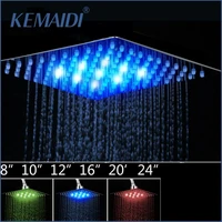 kemaidi 4681012 bathroom rain shower head high pressure led light shower head chuveiro do banheiro without arm