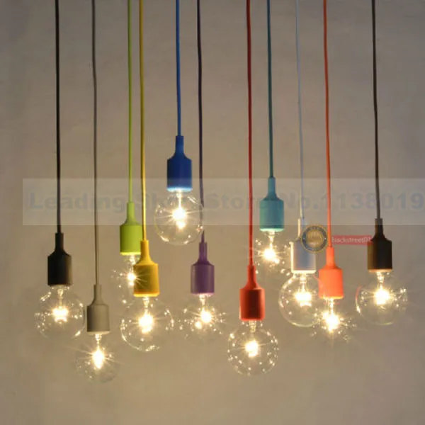 Новый дизайн 2017 цветной держатель для лампы E27 из силикагеля подвесных ламп