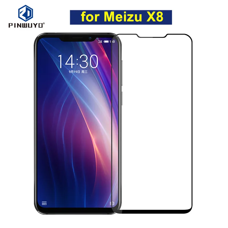 PINWUYO Meizu X8 стекло закаленное 6 15 Дюймов Полное покрытие Передняя защитная пленка