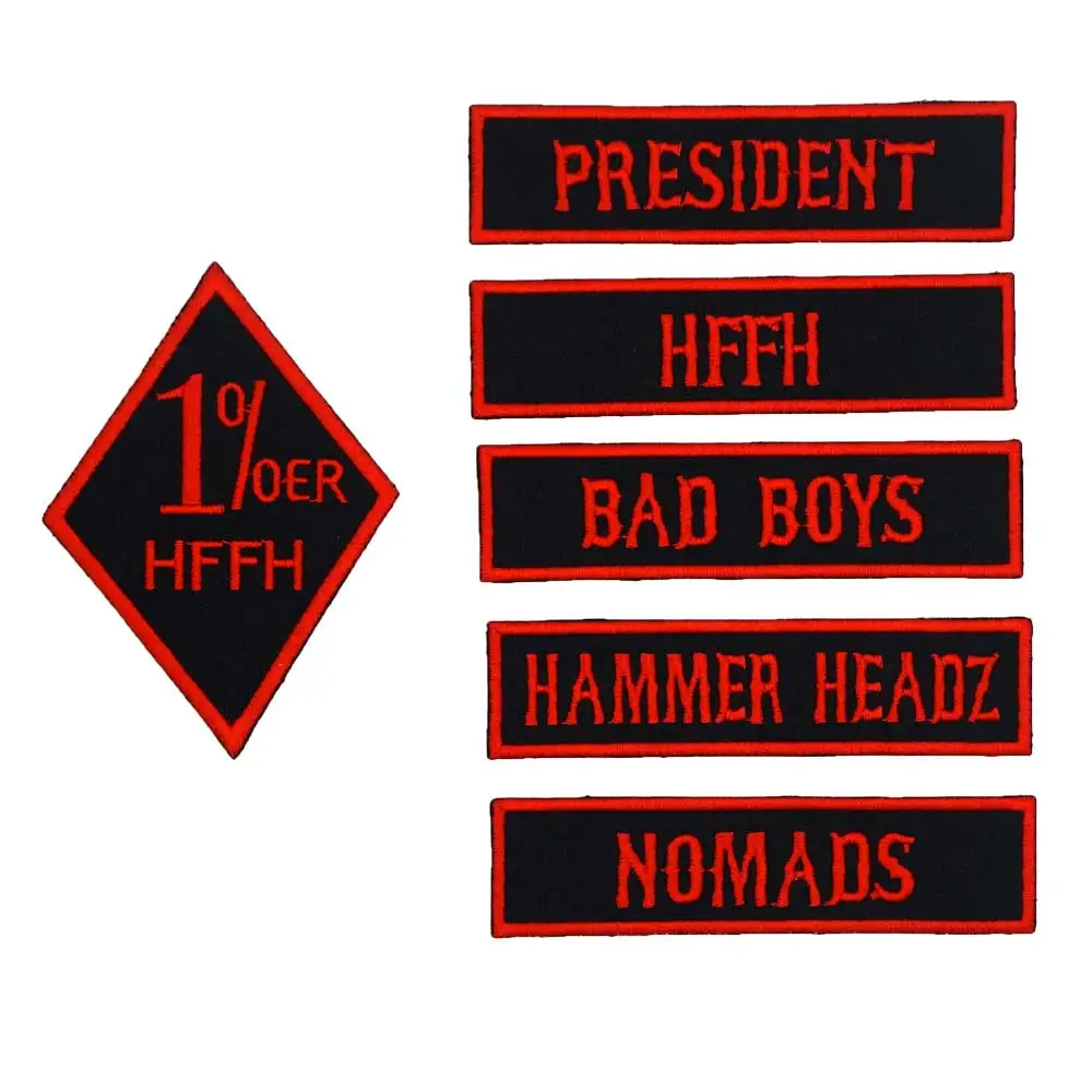 Плохие кочевки для мальчиков HFFH PRISIDENT 1% Именные Бирки патч с вышивкой утюгом на