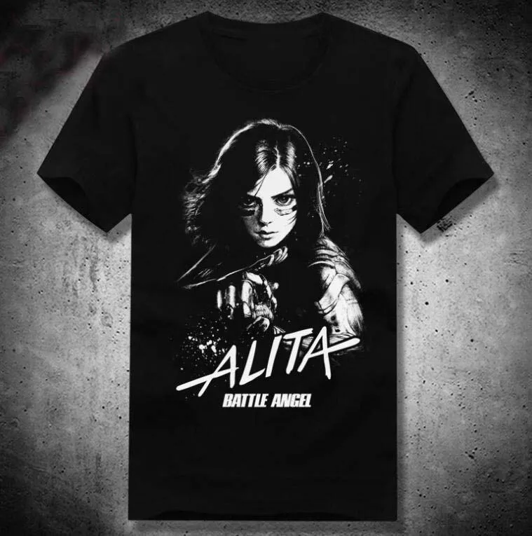 Новинка Alita: футболка с изображением ангела, футболка для косплея хлопковая летняя футболка с короткими рукавами, топы, летняя хлопковая модная футболка с короткими рукавами