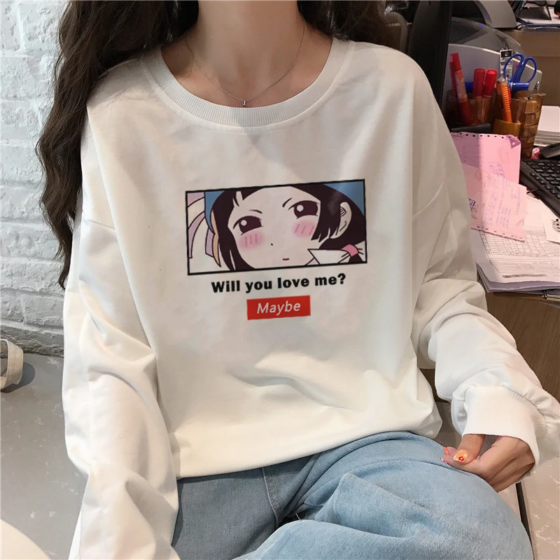 

Harajuku Cute cartoon print Streetwear Hoodies Women Long Sleeve Hooded Sweatshirt Korean Ulzzang Warm Sweatshirts Female tops