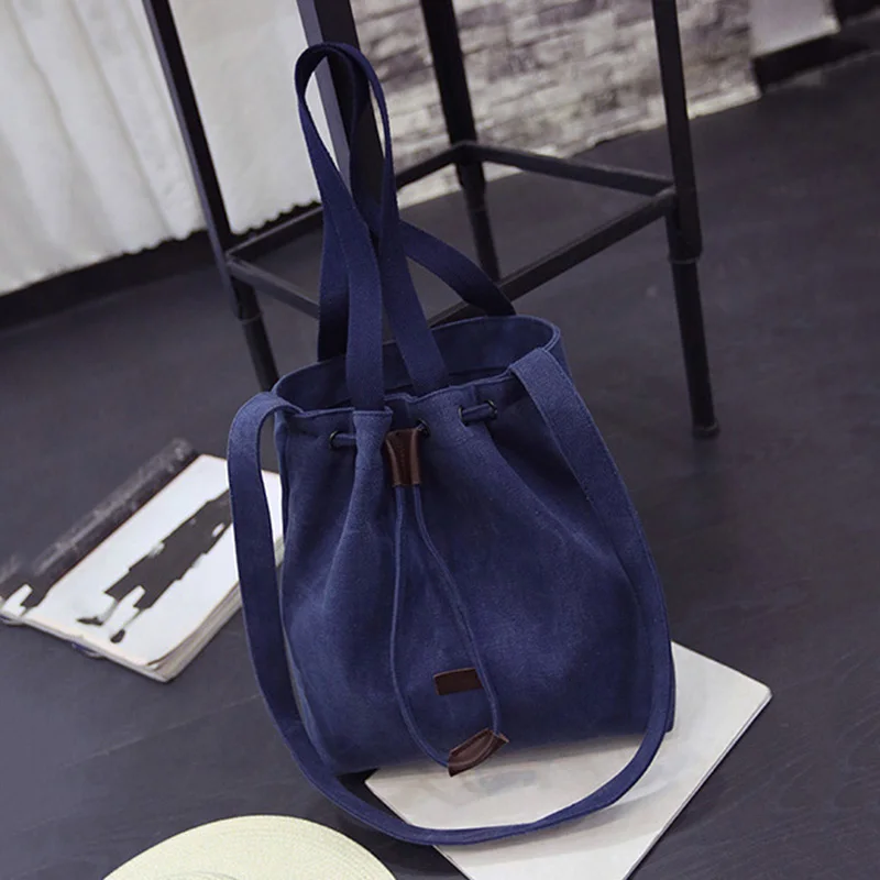 Dark blue Женские Модные холщовые сумки большой емкости, сумки через плечо, повседневные студенческие сумки 8G0336 - Цвет: Dark blue