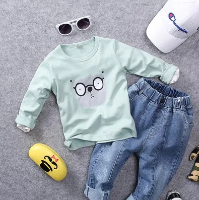 only t shirt Новинка года, Весенняя свободная футболка с круглым вырезом для мальчиков Модная стильная футболка с длинными рукавами для мальчиков Одежда для детей - Цвет: only t shirt
