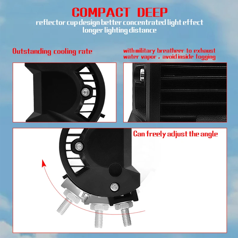 FLYCAR 4/6/15 дюймов 60W/120w/300w светодиодный рабочий светильник бар комбинированного
