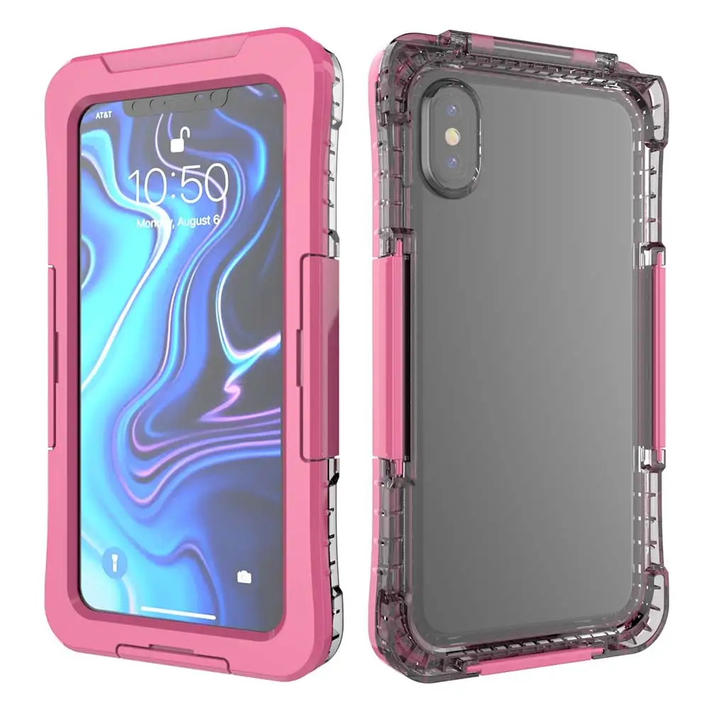 Чехол IER водонепроницаемый чехол для телефона для iPhone X XS MAX XR 7 8 Plus защитный аксессуар для подводного плаванья чехол для iPhone 6 6S 7 подводные чехлы - Цвет: Pink