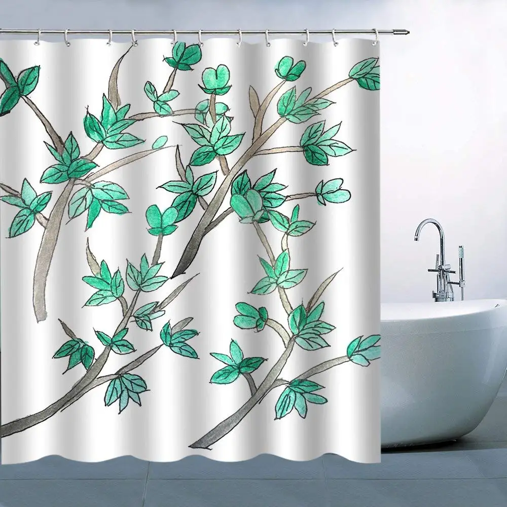 Персональный рисунок листьев предмет для душа занавес деревья с зелеными