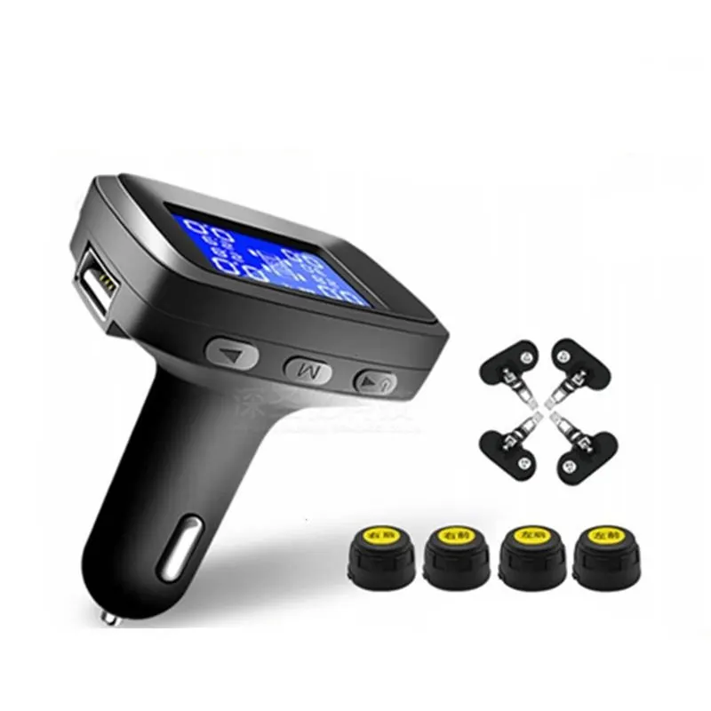 TPMS внешняя/Внутренняя система контроля давления в шинах сигнализация давления в шинах прикуриватель датчик давления в шинах TPMS