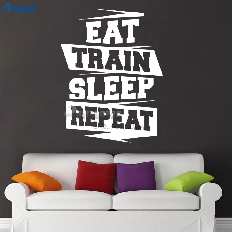 Fitness Wall Decal sticker vinyl decor mural bedroom yoga art gym lift train fun E665 | Дом и сад