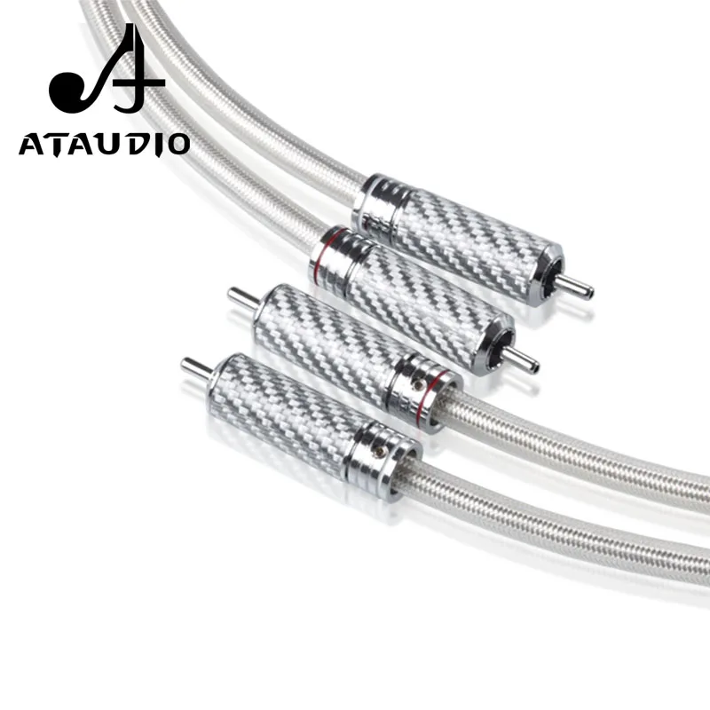 

Посеребренный Hi-Fi кабель RCA ATAUDIO QED, подпись 6N OFC 2RCA, соединительный кабель с углеродным волокном