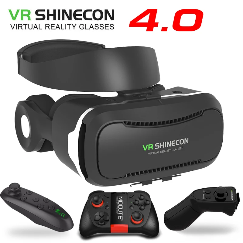 VR Shinecon 4 0 стерео Виртуальная реальность смартфон 3D очки гарнитура Google BOX +