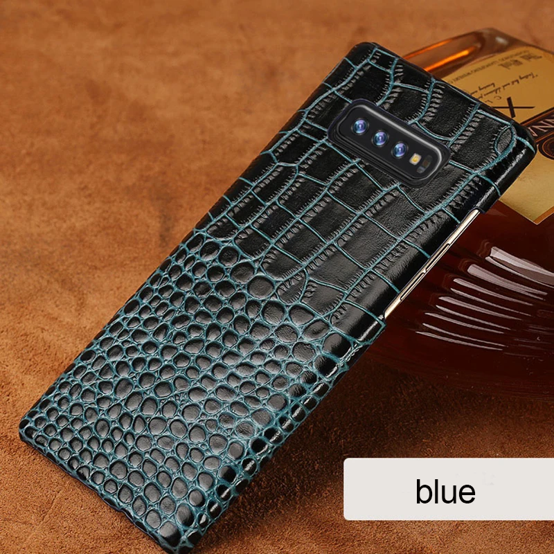 Из натуральной нешлифованной кожи для samsung S10 Plus крокодиловой чехол S7/S7 край S8 S9