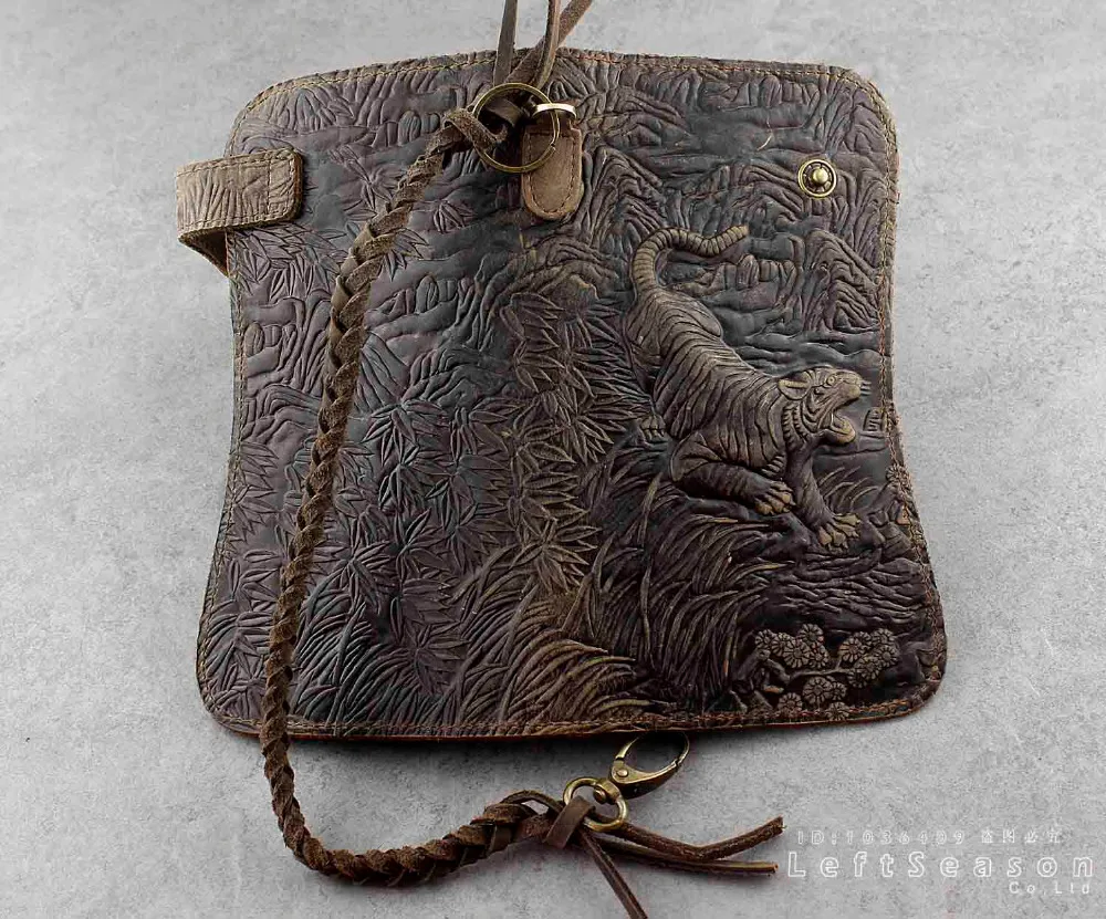 Мужской велосипедный Длинный кошелек двойного сложения с плетеной цепочкой|long