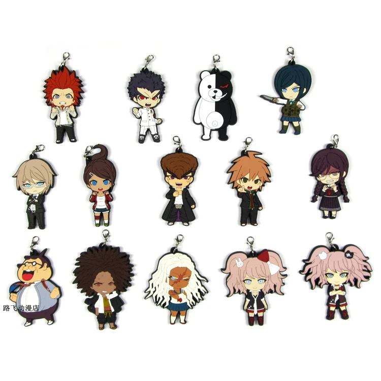 Danganronpa: Trigger Happy Havoc Monokuma Naegi Makoto Kirigiri Kyouko фигурка аниме модель резиновый брелок Подвеска 6 см