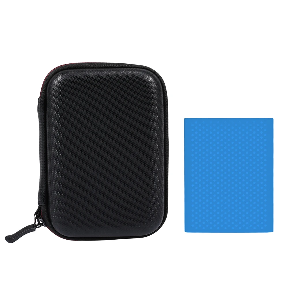 case add blue cover Чехол для переноски жесткого диска, переносная сумка для хранения, ударопрочный жесткий чехол EVA для samsung T5 T3 250/500G/1 T/2 T SSD+ синий силиконовый защитный чехол - Цвет: case add blue cover
