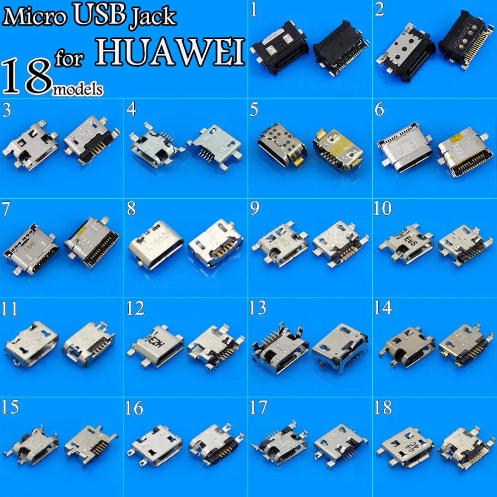 

18model Micro USB Jack Mini USB socket Connector plug Charging Port Dock power for Huawei P9 Youth version P7 P10 P8 Mate9