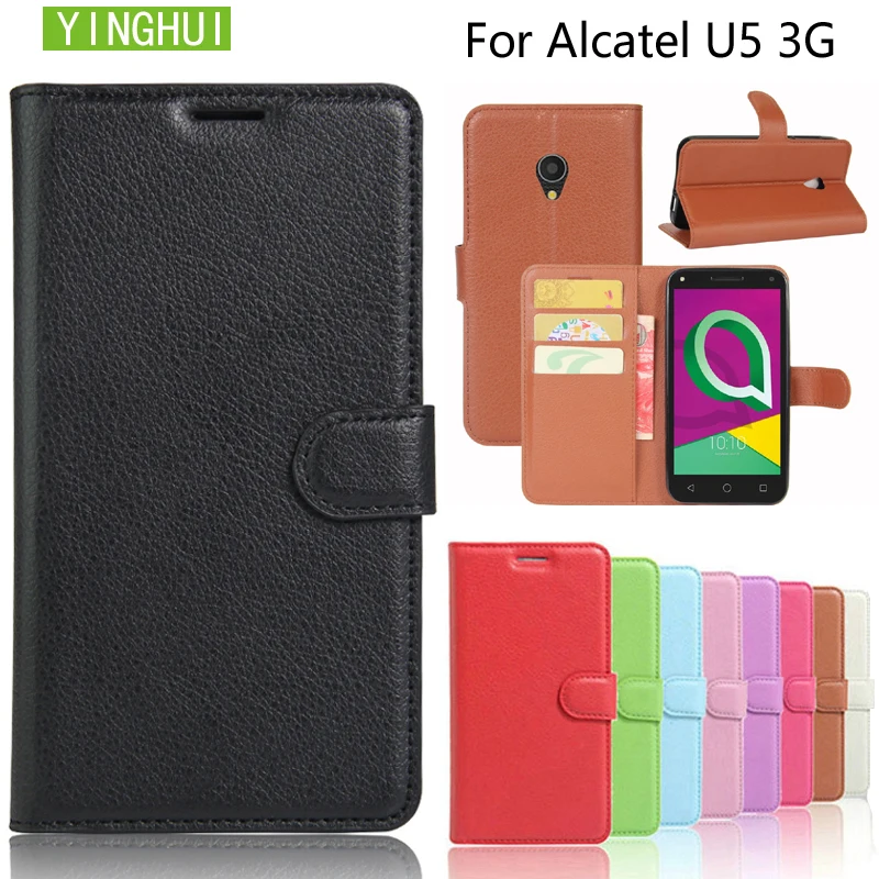 Чехол для Alcatel U5 3G 4047D 4047X кожаный чехол кошелек с подставкой телефона отделением