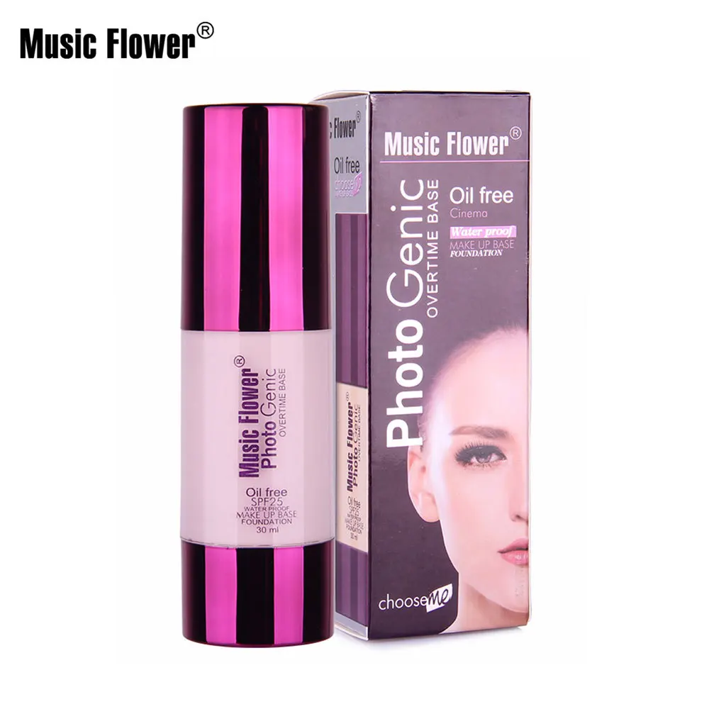 Music Flower сверхурочно основа под макияж консилер Foundation безмасляный SPF 25 воды
