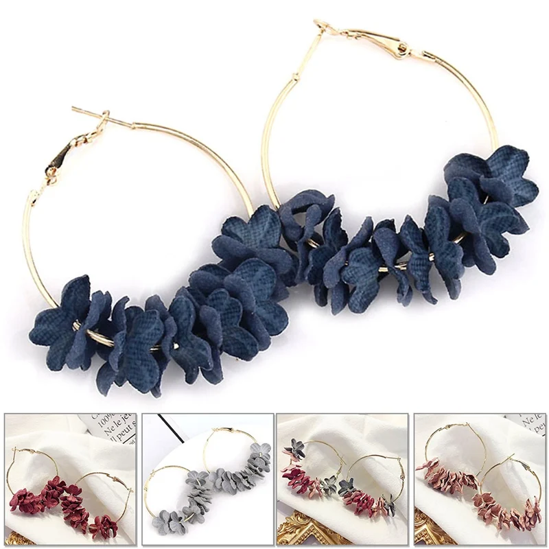 Модная цветочная ткань свисающие серьги для женщин 2019 себе красочные лепесток