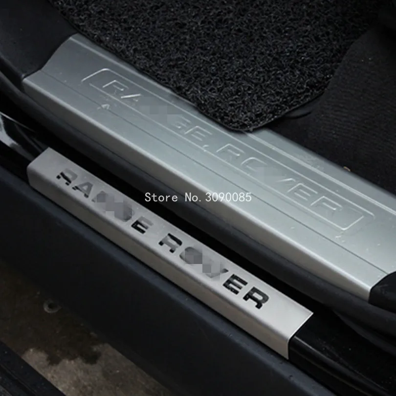 Накладка на порог наружной двери из нержавеющей стали для Land Rover Range Sport 2014