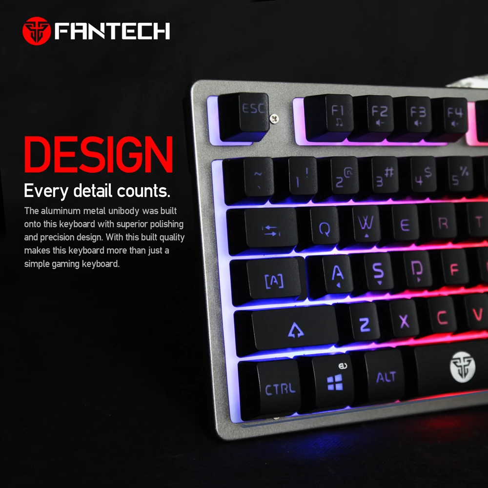 Fantech K611 игровая клавиатура USB Проводная компьютерная Офисная Клавиатура RGB