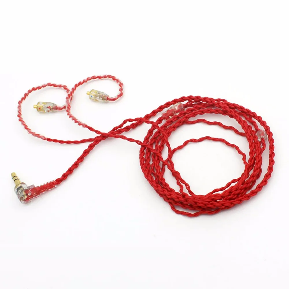 Кабель для наушников haldate Hand Braid MMCX Замена апгрейд SE215 SE425 SE535 SE846 Hifi красный провод