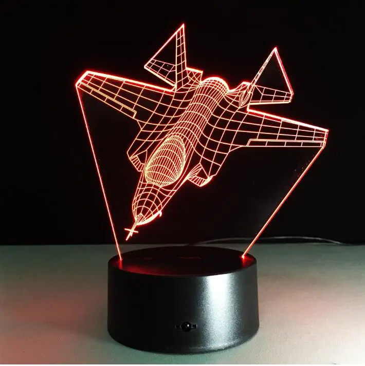 Amroe крутой 3D самолет Ночной светильник светодиодный RC игрушка мальчик игрушки