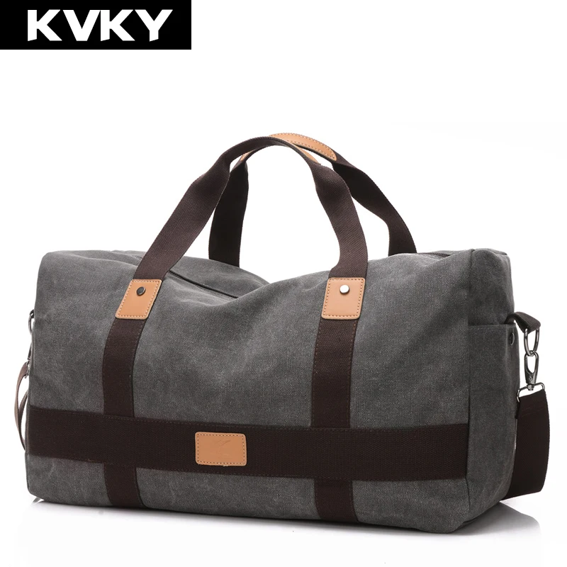 KVKY Новая Винтажная Мужская Холщовая Сумка высокого качества дорожные сумки