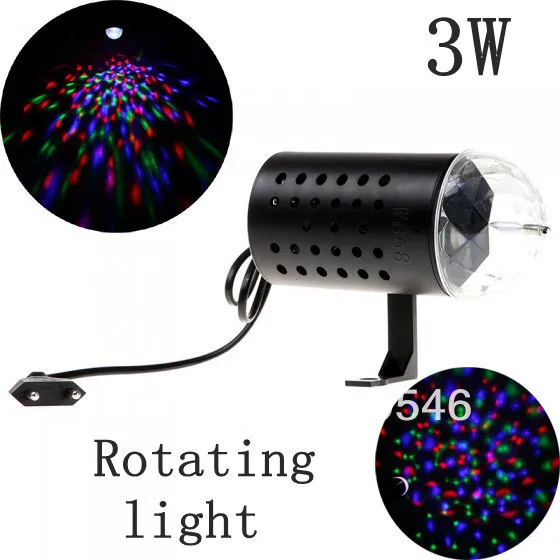 3 Вт RGB сценический светильник светодиодный Кристалл Вращающийся DJ лампа 85 260 в 2