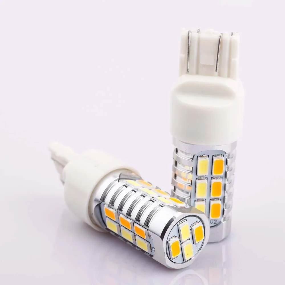 2 шт./лот T20 7443 7444NA 7443ST 7443LL суперъяркие 22 5630SMD Двухцветные светодиодные сигнальные